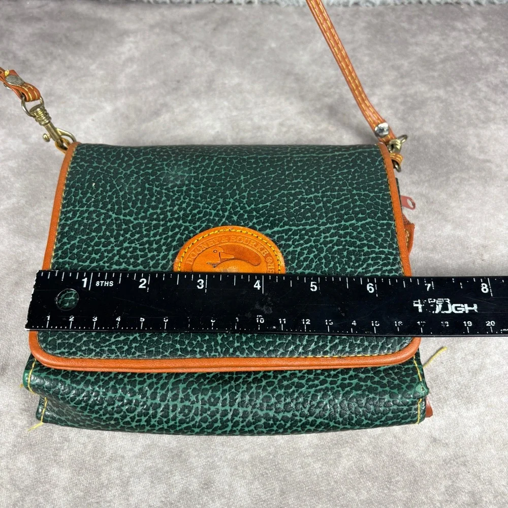 Dooney & Bourke Crossbody Bag Womens Small Green All Weather Leather Duck Logo